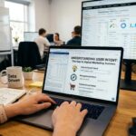 a guy using computer and you see user intent